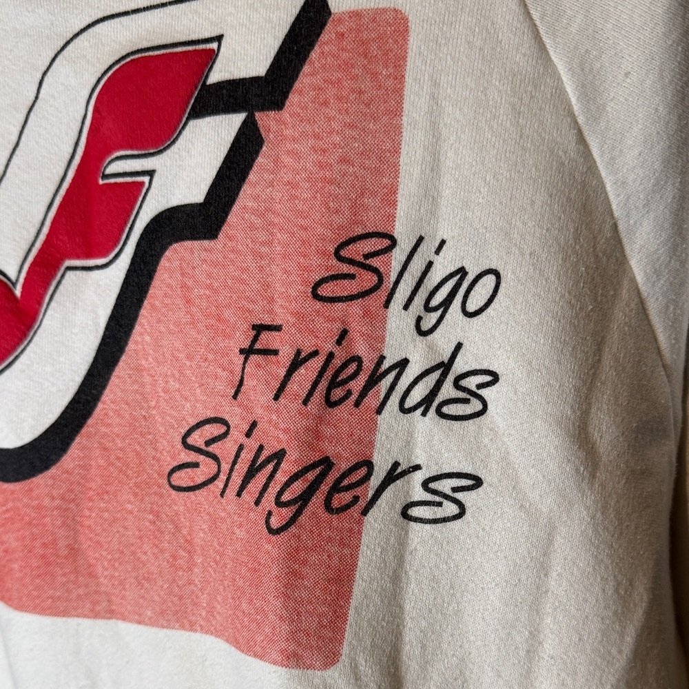 Vintage Jerzees White Sweatshirt with Red Logo Sligo friends singers L - Picture 4 of 4